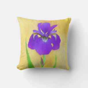 Purple Bearded Iris Painting - Cute Original Dog A Cushion