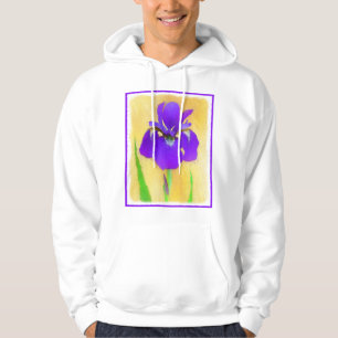 Purple Bearded Iris Painting - Cute Original Dog A Hoodie