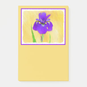 Purple Bearded Iris Painting - Cute Original Dog A Post-it Notes