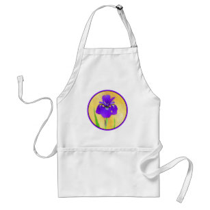 Purple Bearded Iris Painting - Cute Original Dog A Standard Apron
