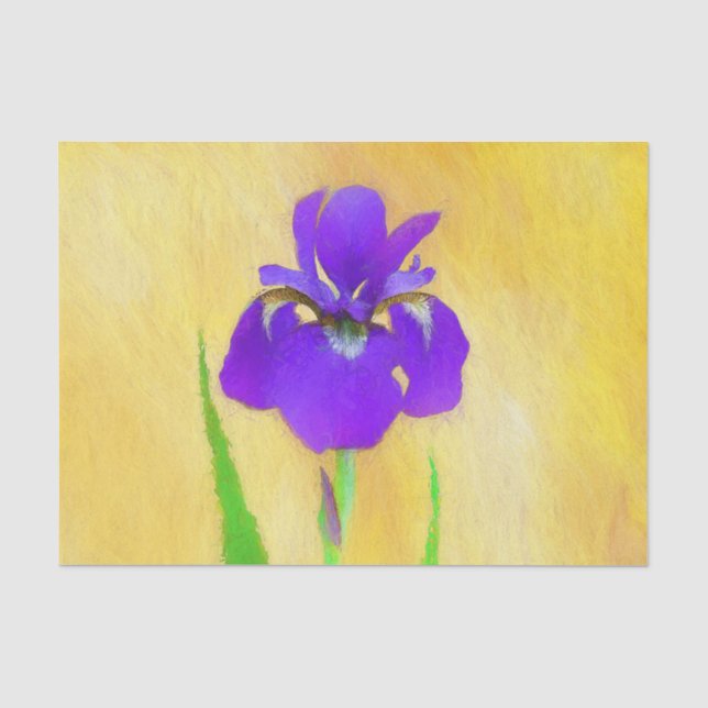 Purple Bearded Iris Painting - Cute Original Dog A Tissue Paper (Front)