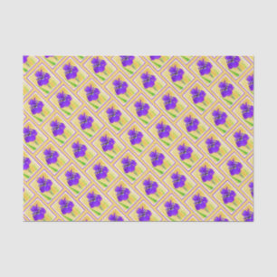 Purple Bearded Iris Painting - Cute Original Dog A Tissue Paper