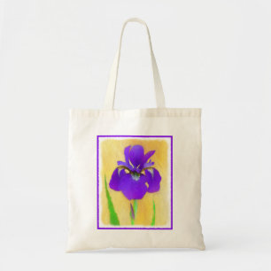 Purple Bearded Iris Painting - Cute Original Dog A Tote Bag