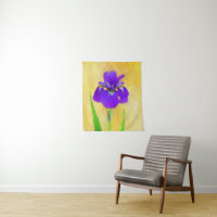 Purple Bearded Iris Painting - Original Flower Art