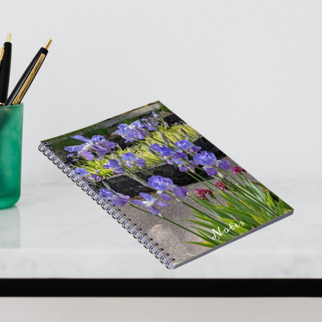 Purple Bearded Irises Floral Notebook (In Situ)
