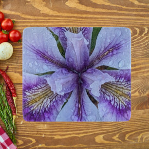 Purple Beardless Iris Floral Cutting Board