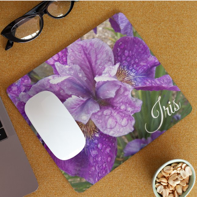 Purple Beardless Iris Floral Mouse Pad (In Situ)