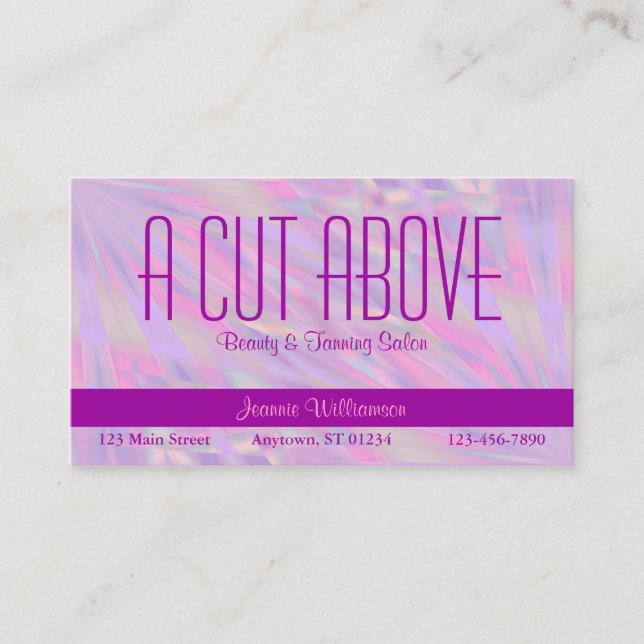 Purple Beauty Salon Appointment Card (Front)