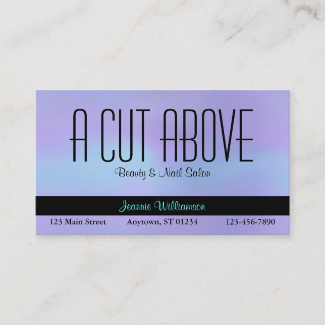 Purple Beauty Salon Business Card (Front)