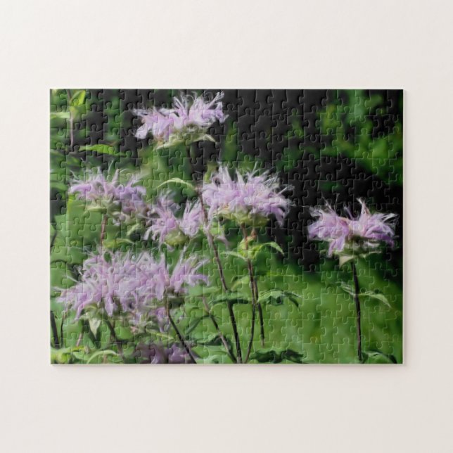 Purple Bee Balm Flowers Photo Painting  Jigsaw Puzzle (Horizontal)