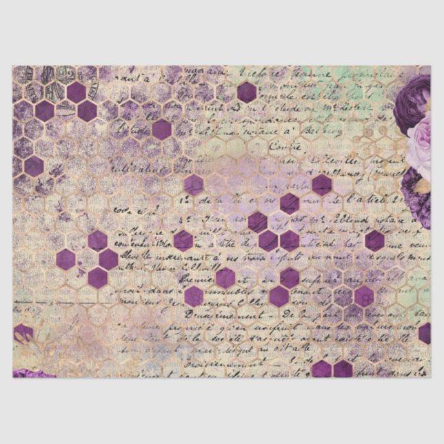 Purple Bee Series Design 10 Tissue Paper (Front)