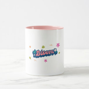 Purple Beige Bloom Cute Typography Mug