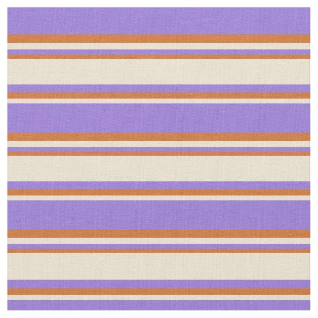 Purple, Beige & Chocolate Coloured Stripes Fabric (Close Up)