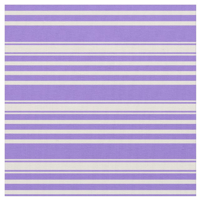 Purple & Beige Coloured Lines/Stripes Pattern Fabric (Close Up)