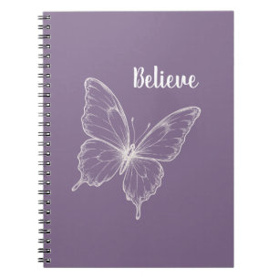Purple Believe Butterfly Notebook
