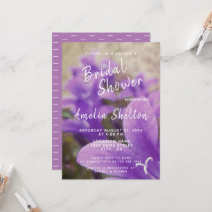 Purple Bellflowers Floral Bridal Shower Invitation