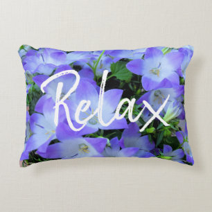 Purple Bellflowers Photograph Decorative Cushion