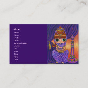 Purple Belly Dancer Genie Girl with Magic Bottle Business Card