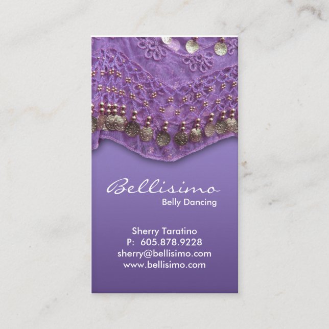 Purple Belly Dancing Business Card (Front)