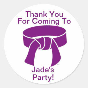 Purple belt thank you stickers