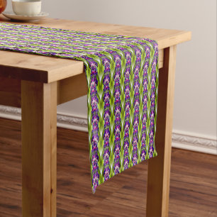 Purple Berries Abstract Nature Art Pattern     Short Table Runner