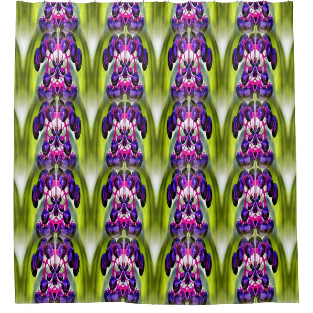 Purple Berries Abstract Nature Art Pattern    Shower Curtain (Front)