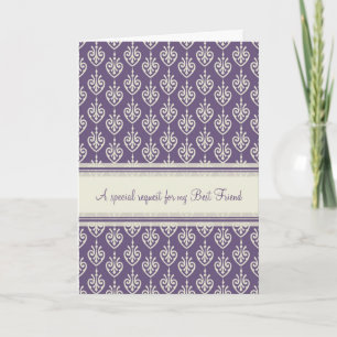 Purple Best Friend Matron of Honour Invitation