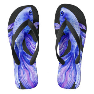 Purple Betta Fish Flip Flops