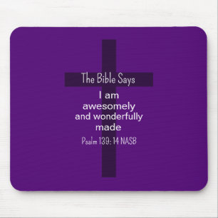 Purple Bible Affirmation Encouragement Christian Mouse Pad