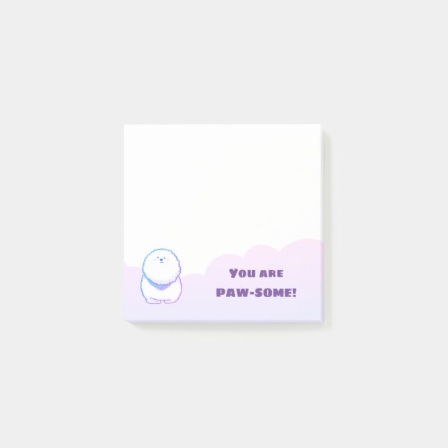 Purple Bichon-Frise Dog Post-it Notes (Front)