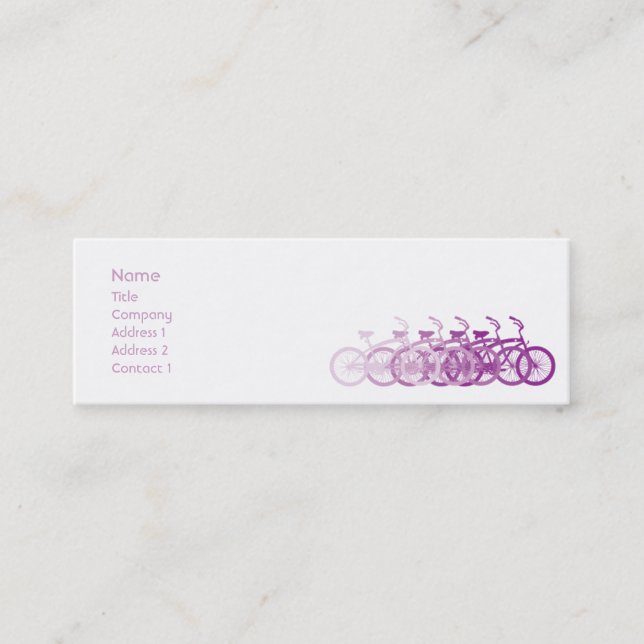 Purple Bike - Skinny Mini Business Card (Front)