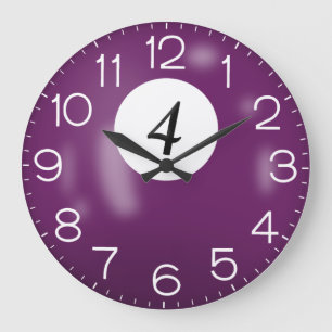 Purple Billiard #4 Ball    Large Clock