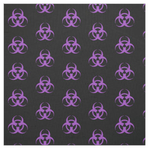 Purple Biohazard Symbol Fabric
