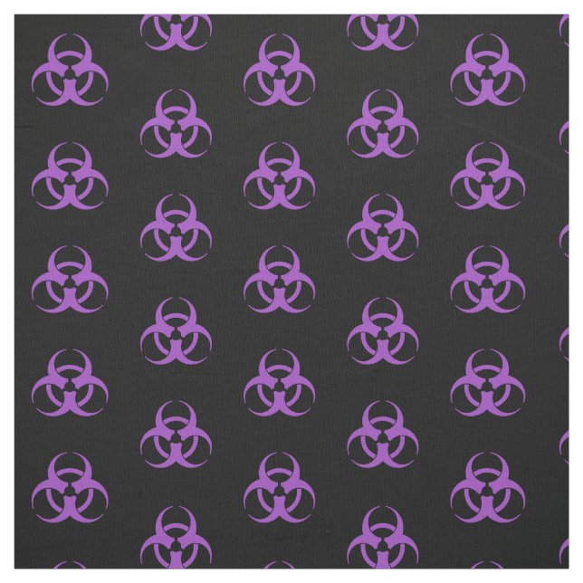 Purple Biohazard Symbol Fabric (Swatch)