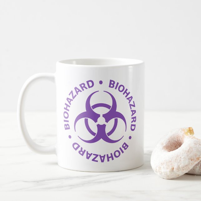 Purple Biohazard  Warning Mug (With Donut)