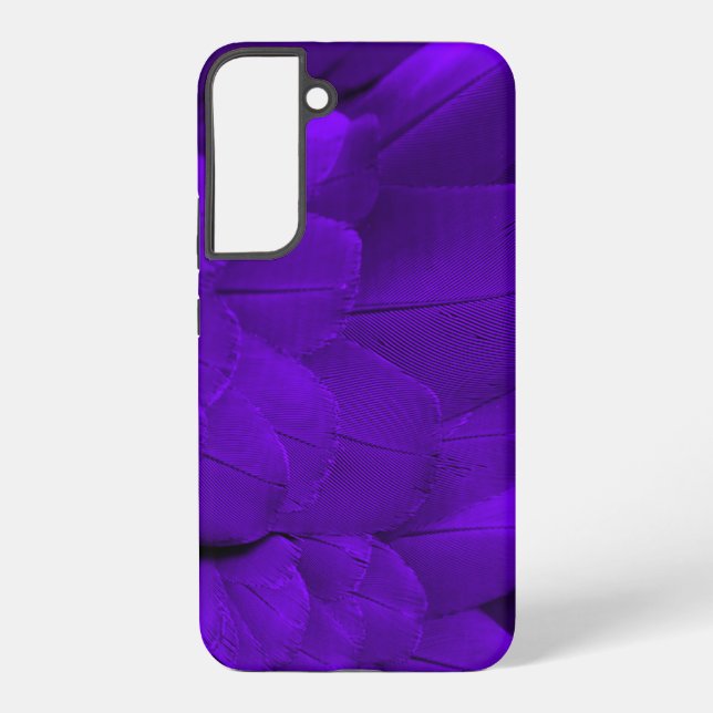 Purple bird wing feathers pattern samsung galaxy s22+ case (Back)
