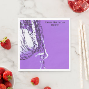 Purple Birthday Net & Volleyball Party Napkin