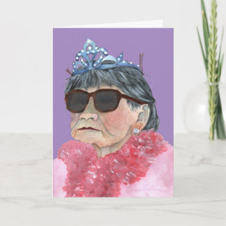 purple birthday princess glasses card