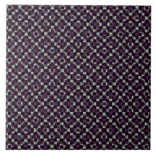 Purple Black Abstract Pattern Ceramic Tile