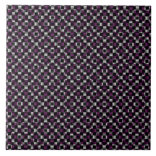 Purple Black Abstract Pattern Ceramic Tile (Front)