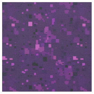 Purple / Black Abstract Squares & Rectangles Fabric