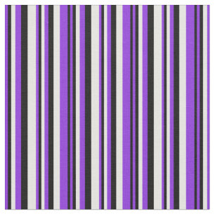 Purple, Black, and White Coloured Stripes Fabric