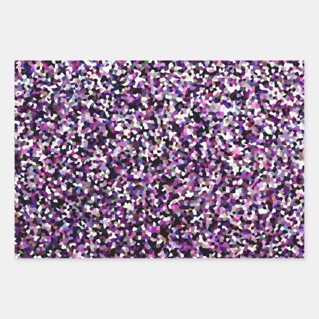 Purple Black and white confetti  Wrapping Paper Sheet (Front 3)