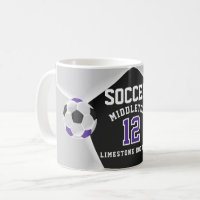 Purple, Black and White ⚽ Soccer Sport 