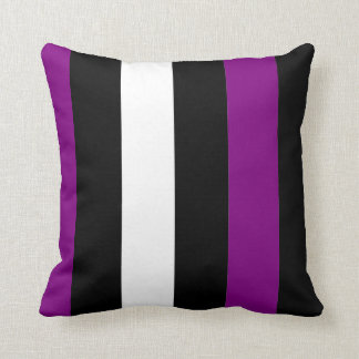Purple Black And White Stripes Cushion