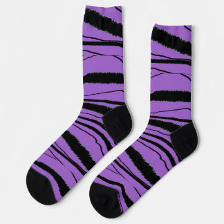 Purple + Black Animal Print Premium Crew Socks