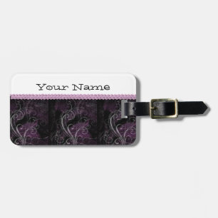 PURPLE & BLACK BAG TAG TEMPLATE