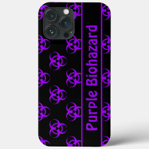 Purple & Black Biohazard w/ Custom Text Phone Case