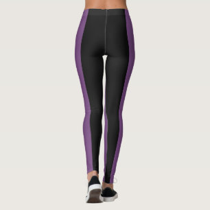 Purple Black Bold Stripe Leggings
