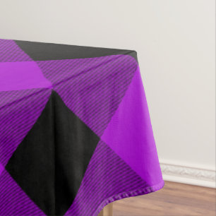 Purple & Black Buffalo Plaid Check   Tablecloth